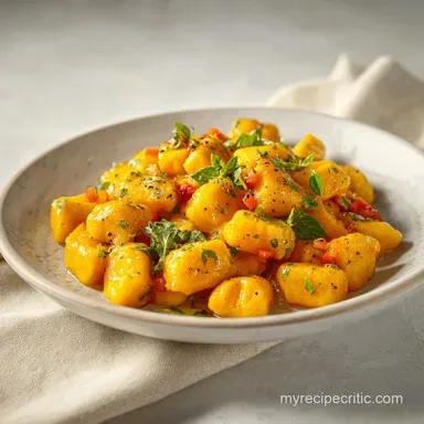 The Best Butternut Squash Gnocchi for 4 Servings Recipe Card