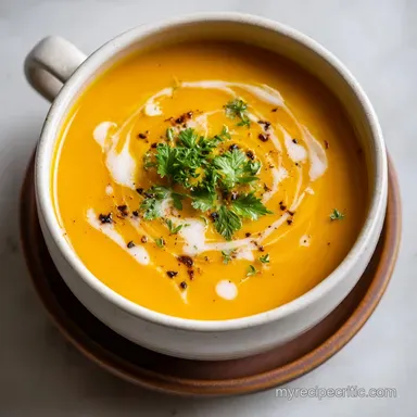 Butternut Squash Sweet Potato Soup with Ginger Recipe Card