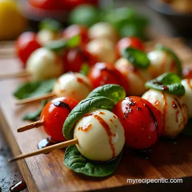 Easy Caprese Salad Skewers with Homemade Balsamic Glaze Recipe Card