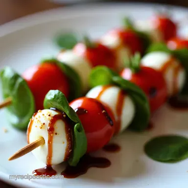 Easy Caprese Salad Skewers with Homemade Balsamic Glaze