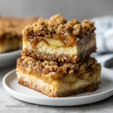 Caramel Apple Cheesecake Bars: Creamy Baked Dessert for 16 Recipe Card
