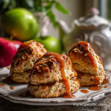 Caramel Apple Scones: Flaky Layers with Tart Apple Bites