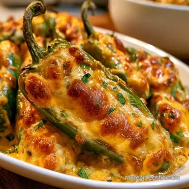 Cheese Stuffed Anaheim Peppers for 6 Recipe Card