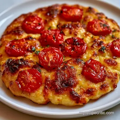 Roasted Cherry Tomato Flatbread Pizza Recipe Card