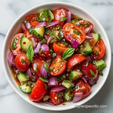 Cherry Tomato Onion Salad with Balsamic Recipe Card