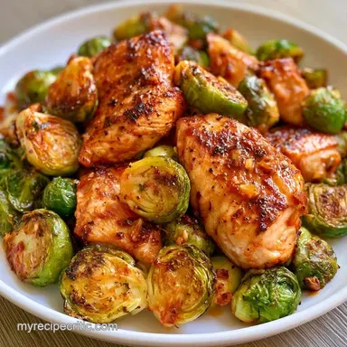One-Pan Chicken and Brussels Sprouts Recipe Card