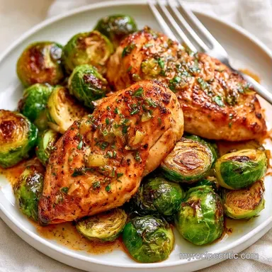 Chicken Brussels Sprouts One Pan Recipe Card
