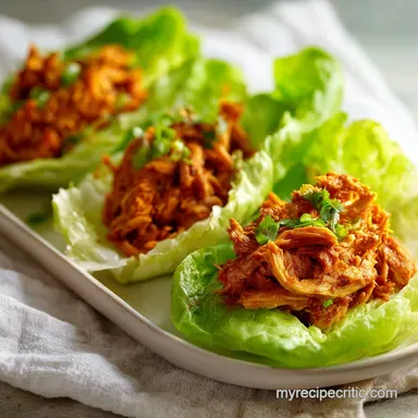 Chicken Lettuce Wraps with Peanut Sauce in 20 Min Recipe Card