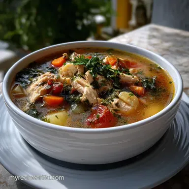 Soup Recipe with Chicken and Vegetables Recipe Card