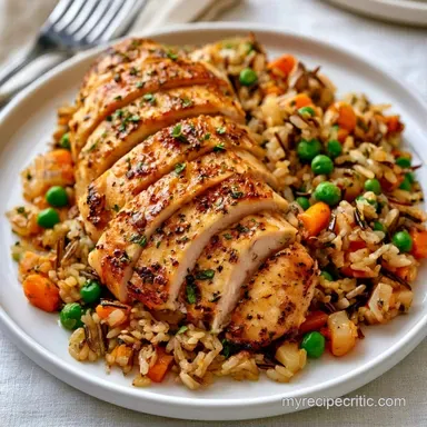 One-Pan Chicken Wild Rice Casserole Recipe Card