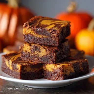 Chocolate Pumpkin Swirl Fudge Brownies: The Ultimate Fudgy Autumn Treat. Recipe Card