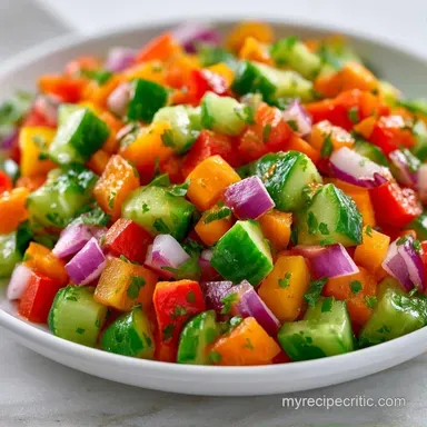 Chopped Fresh Vegetable Salad in 15 Min Recipe Card
