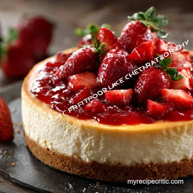 Strawberry Cheesecake Rich Creamy New York Style Recipe Recipe Card