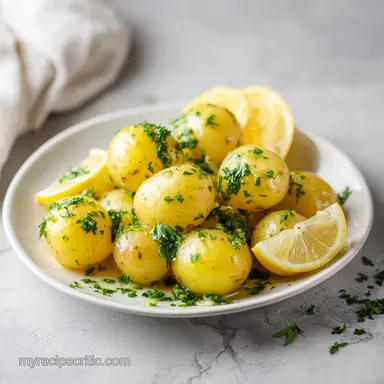 Classic Greek Lemon Potatoes: Crispy Oven Roasted Potatoes Recipe Card