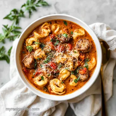 Classic Italian Sausage Tortellini Soup in 30 Minutes Recipe Card