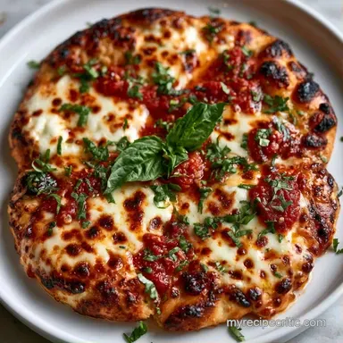 Crispy Classic Margherita Flatbread Recipe Card