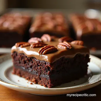 The Ultimate Texas Chocolate Sheet Cake Recipe with Pecans Recipe Card