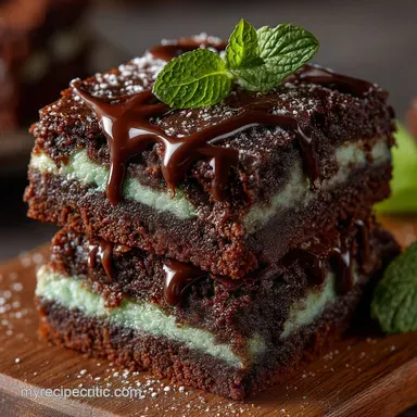 The Ultimate Fudgy Mint Brownies Recipe TripleLayer Perfection Recipe Card