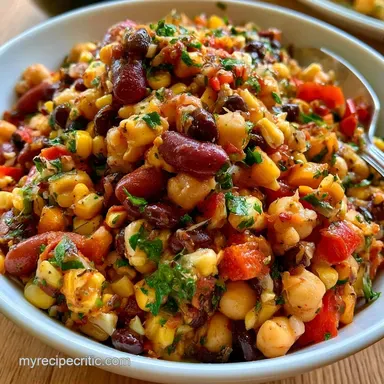 Cold Bean Salad with Sweet Corn Recipe Card