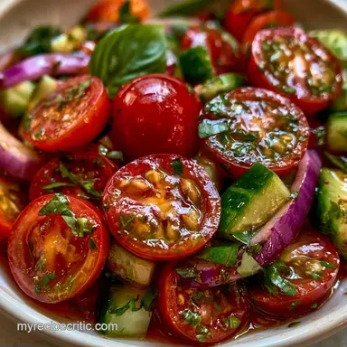 Cold Cherry Tomato Salad in 10 Minutes Recipe Card
