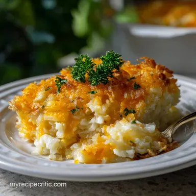 Cracker Barrel Hashbrown Casserole Recipe: Ultra-Cheesy Easy Recipe Card