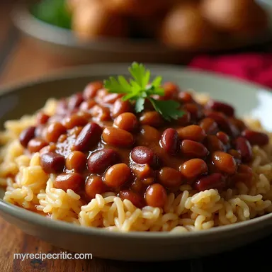Authentic Copycat Popeyes Red Beans and Rice Recipe Recipe Card