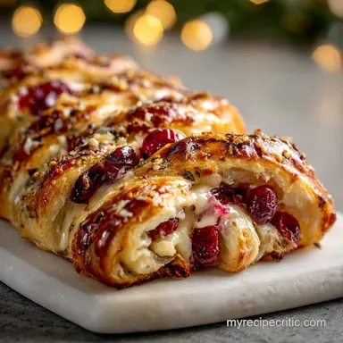 Cranberry Brie Braid in 45 Minutes: Baked Appetizer Recipe Card