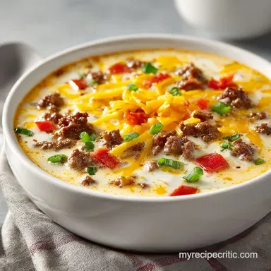 Cheeseburger Soup in 45 Minutes: A Hearty and Creamy One-Pot Meal Recipe Card