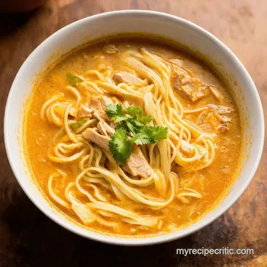 Creamy Chicken Laksa Noodle Soup A Malaysian Delight Recipe Card