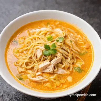 Creamy Chicken Laksa Noodle Soup A Malaysian Delight