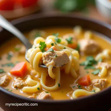 The Ultimate Comfort Easy Creamy Chicken Noodle Soup Recipe Card