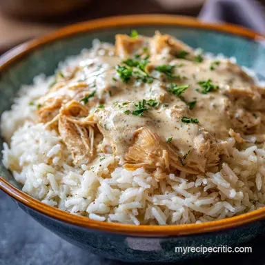 Crockpot Chicken and Rice: Easy, Creamy Comfort Food Recipe Card