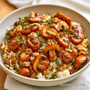 Creamy Dreamy Garlic Mushroom Rice for 8