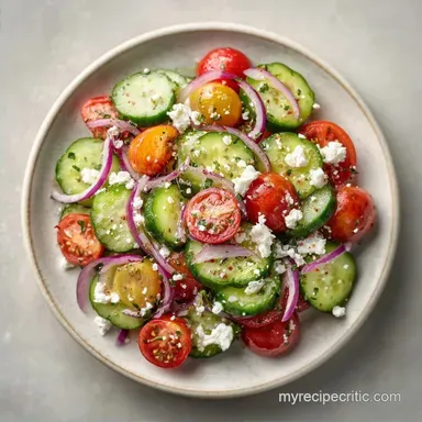 Creamy Feta Cucumber Salad for 6 Servings