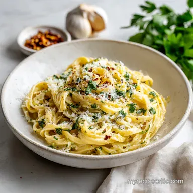 Creamy Garlic Pasta in 20 Minutes: A Silky Garlic Parmesan Recipe Recipe Card