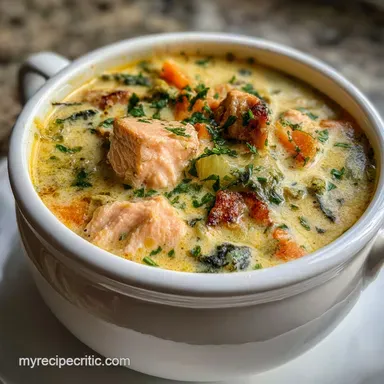 Salmon Chowder Recipe: Silky, Flaky Fish Recipe Card