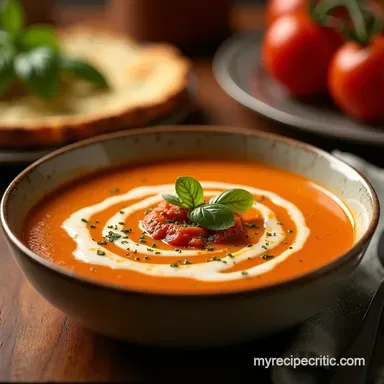 The Best Creamy Tomato Bisque Soup Recipe Under an Hour Recipe Card