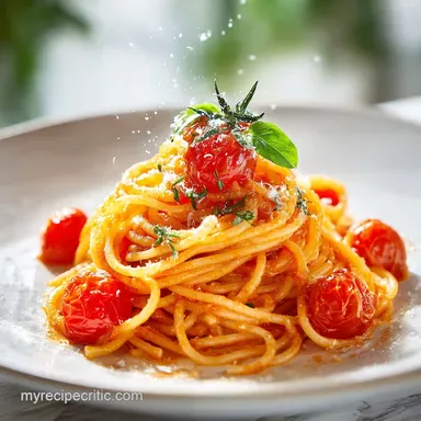 Creamy Tomato Pasta Recipe for 4 Servings Recipe Card