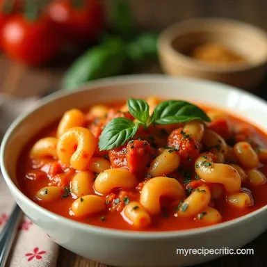 Tomato Soup Pasta Creamy Comfort in 45 Minutes Recipe Card