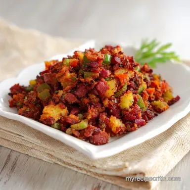 Corned Beef Hash Recipe for 4 Servings Recipe Card