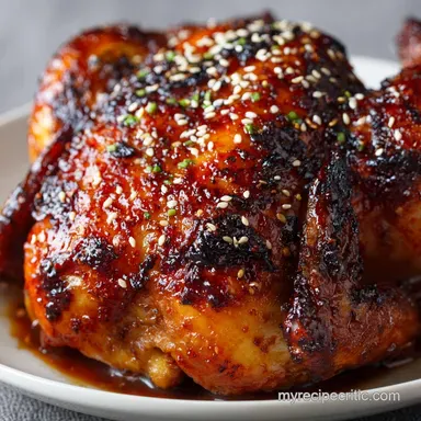 Korean Roast Chicken: Ultra-Crispy Skin Sticky Gochujang Glaze Recipe Card