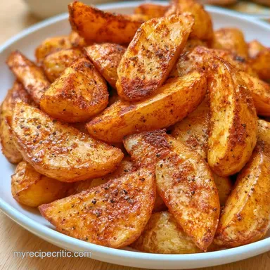 Crispy Potato Wedges for 4 Servings Recipe Card