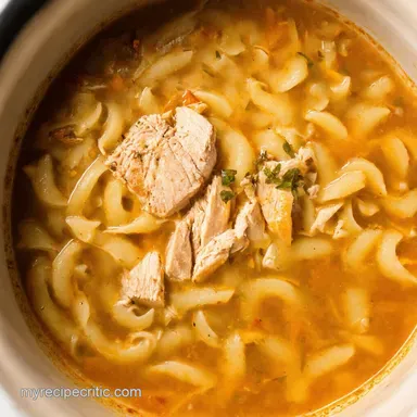 Crockpot Chicken Noodle Soup Proper Comfort Food Made Easy Recipe Card