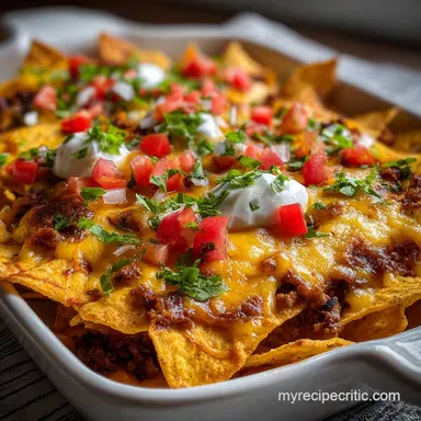 Irresistibly Crunchy Oven Baked Nachos: Crispy Baked Recipe Card