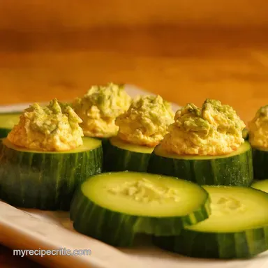 Cucumber Canap&eacute;s Cream Cheese Stuffed Rounds with Dip Recipe Card