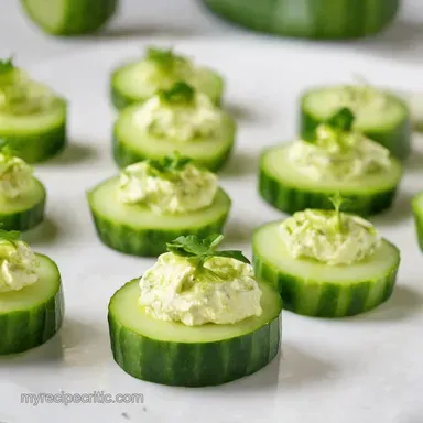 Cucumber Canap&eacute;s Cream Cheese Stuffed Rounds with Dip