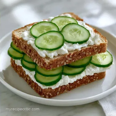 Cucumber Cream Cheese Sandwich with Dill