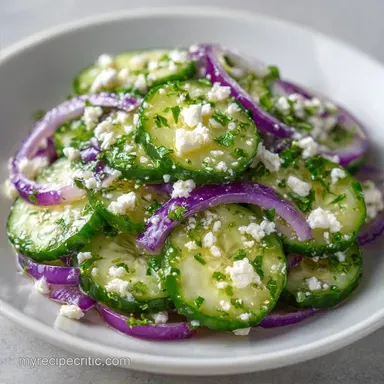 Cucumber Onion Feta Salad in 10 Min
