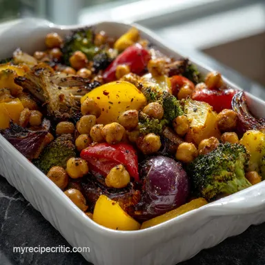 Daniel Fast Recipe with Roasted Vegetables and Chickpeas Recipe Card