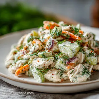 Dill Pickle Chicken Salad for 4 Servings: Creamy and Tangy